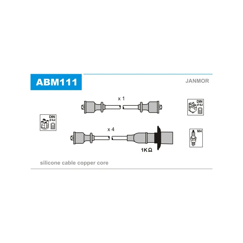 Kit de câbles d'allumage JANMOR ABM111