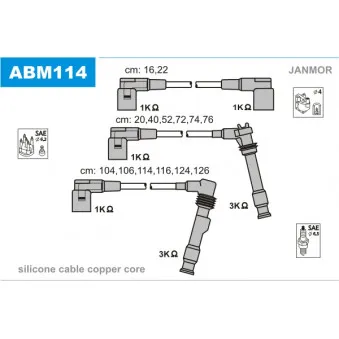 Kit de câbles d'allumage JANMOR ABM114
