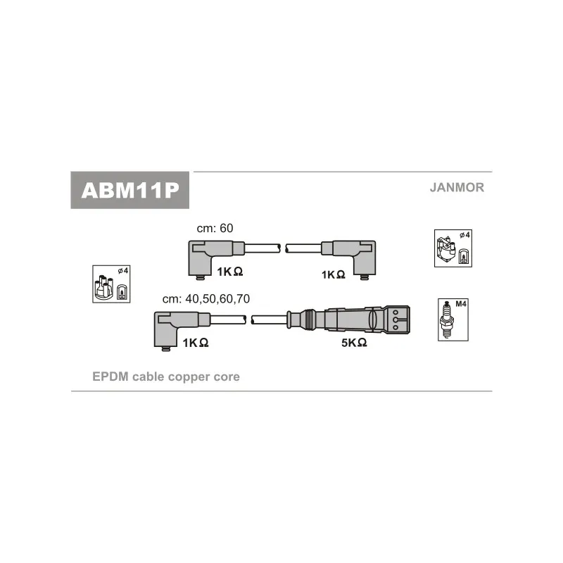 Kit de câbles d'allumage JANMOR ABM11P