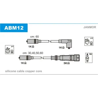 Kit de câbles d'allumage JANMOR ABM12