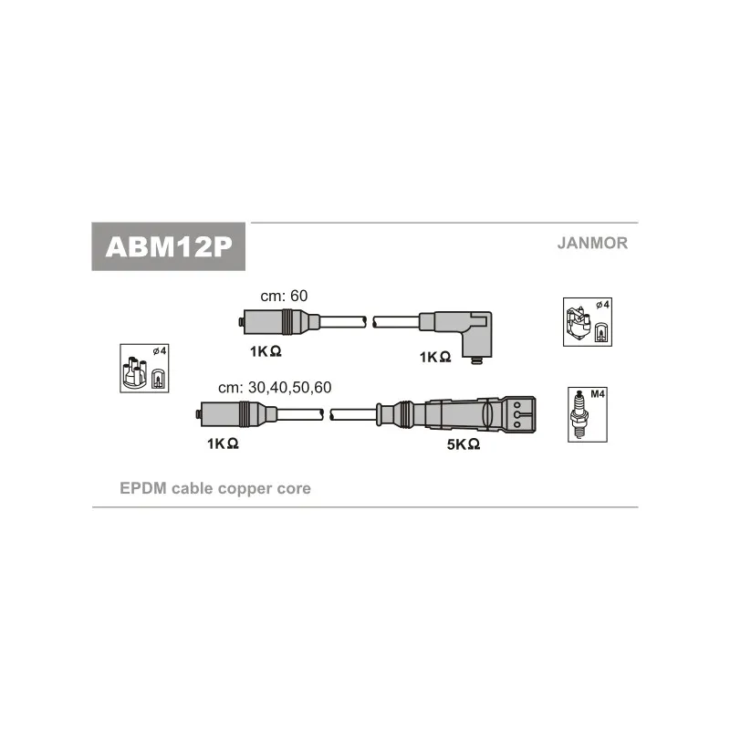 Kit de câbles d'allumage JANMOR ABM12P