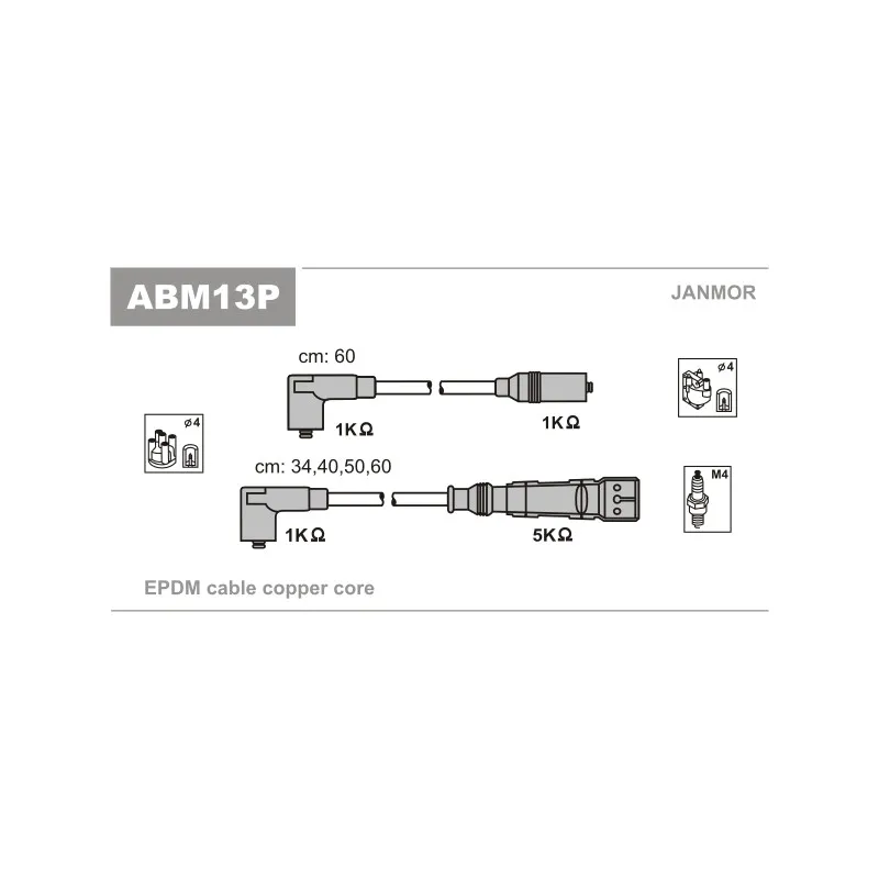 Kit de câbles d'allumage JANMOR ABM13P
