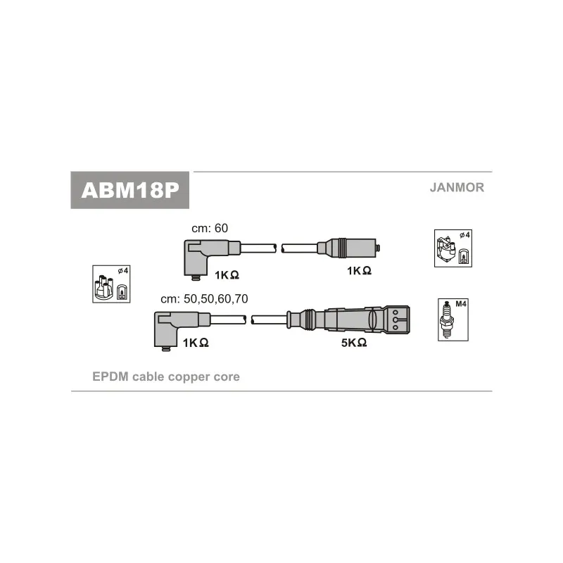 Kit de câbles d'allumage JANMOR ABM18P