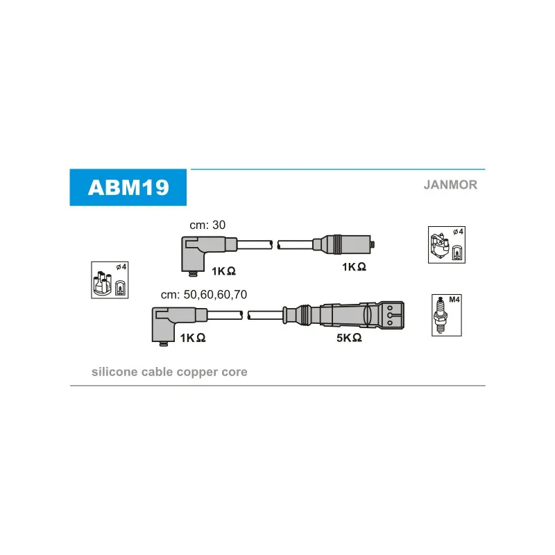 Kit de câbles d'allumage JANMOR ABM19