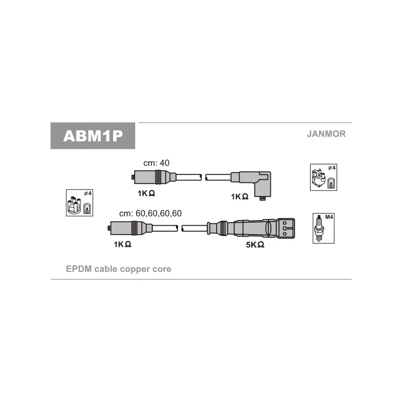 Kit de câbles d'allumage JANMOR ABM1P