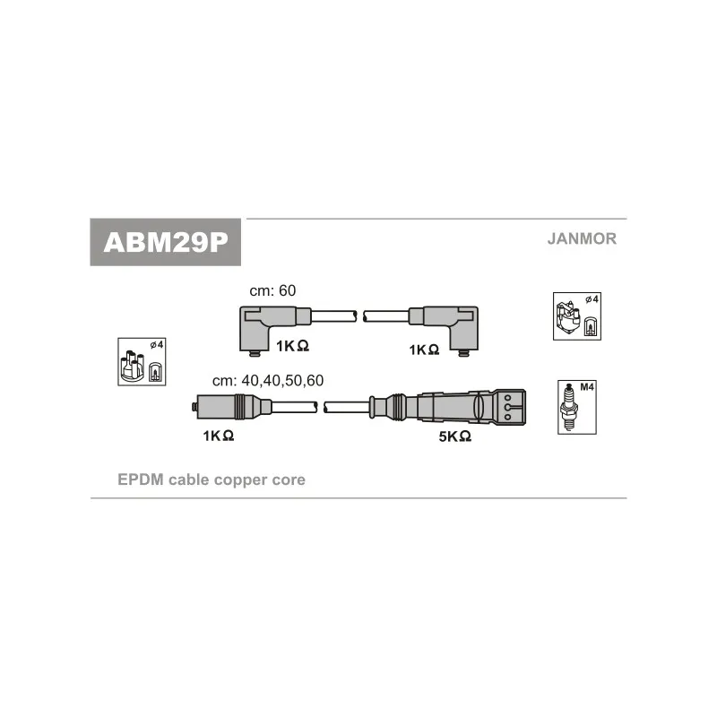 Kit de câbles d'allumage JANMOR ABM29P