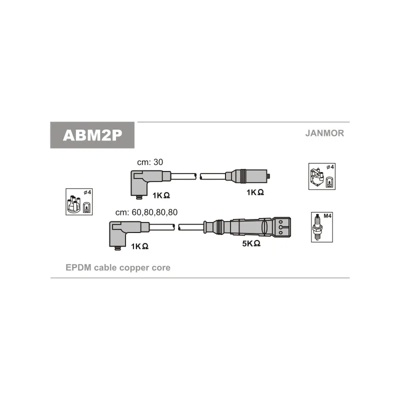 Kit de câbles d'allumage JANMOR ABM2P