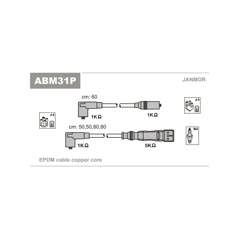 Kit de câbles d'allumage JANMOR ABM31P
