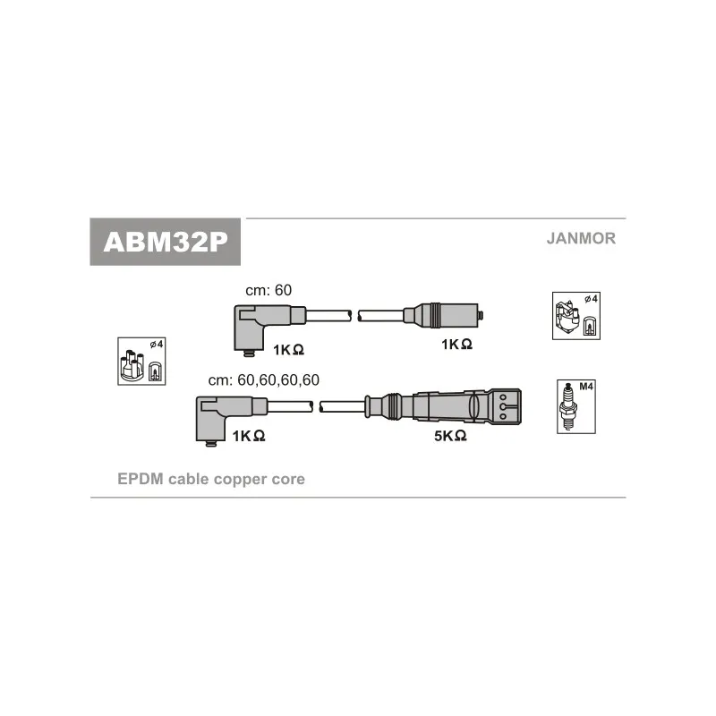 Kit de câbles d'allumage JANMOR ABM32P
