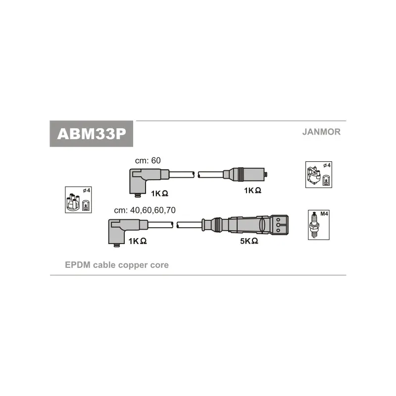 Kit de câbles d'allumage JANMOR ABM33P