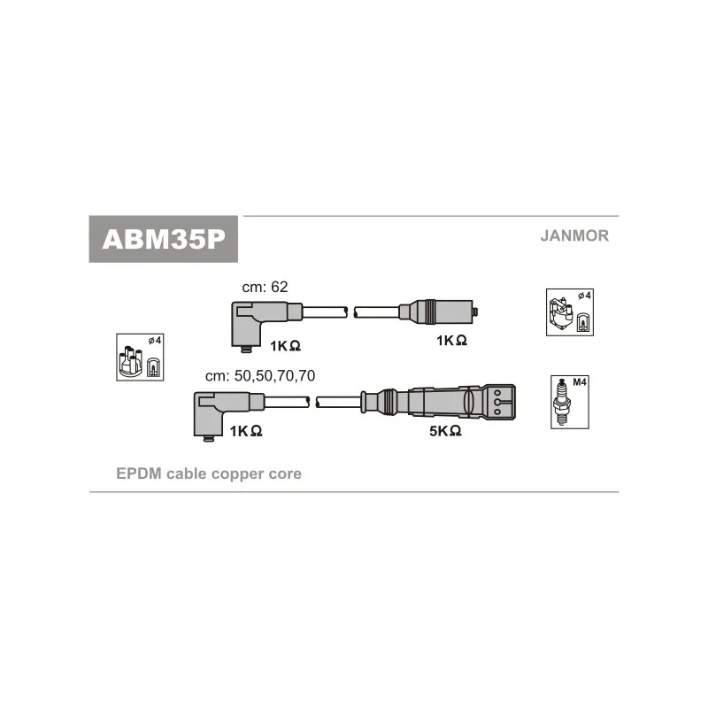 Kit de câbles d'allumage JANMOR ABM35P