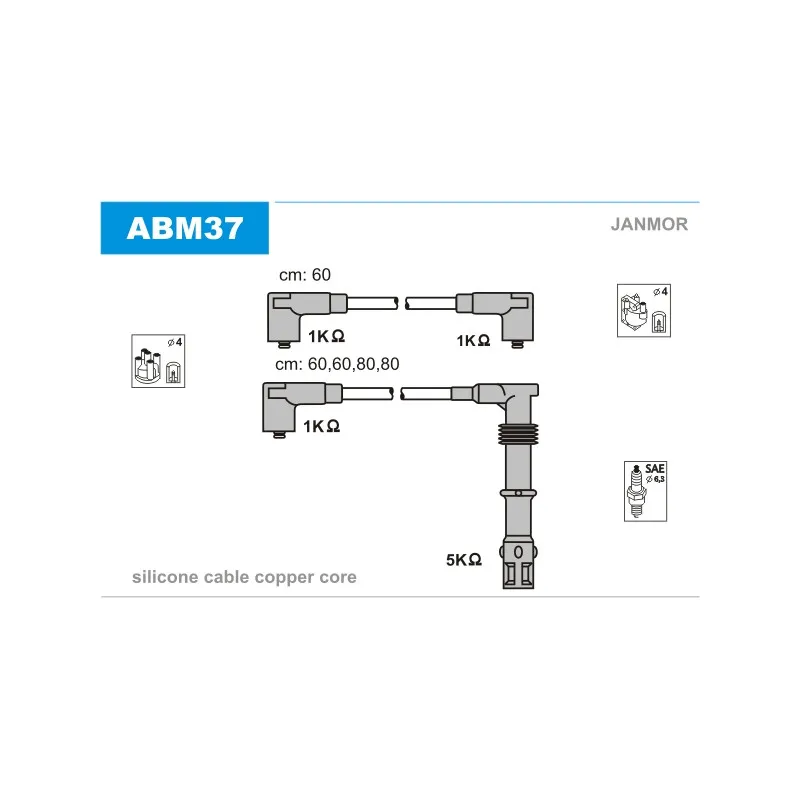 Kit de câbles d'allumage JANMOR ABM37