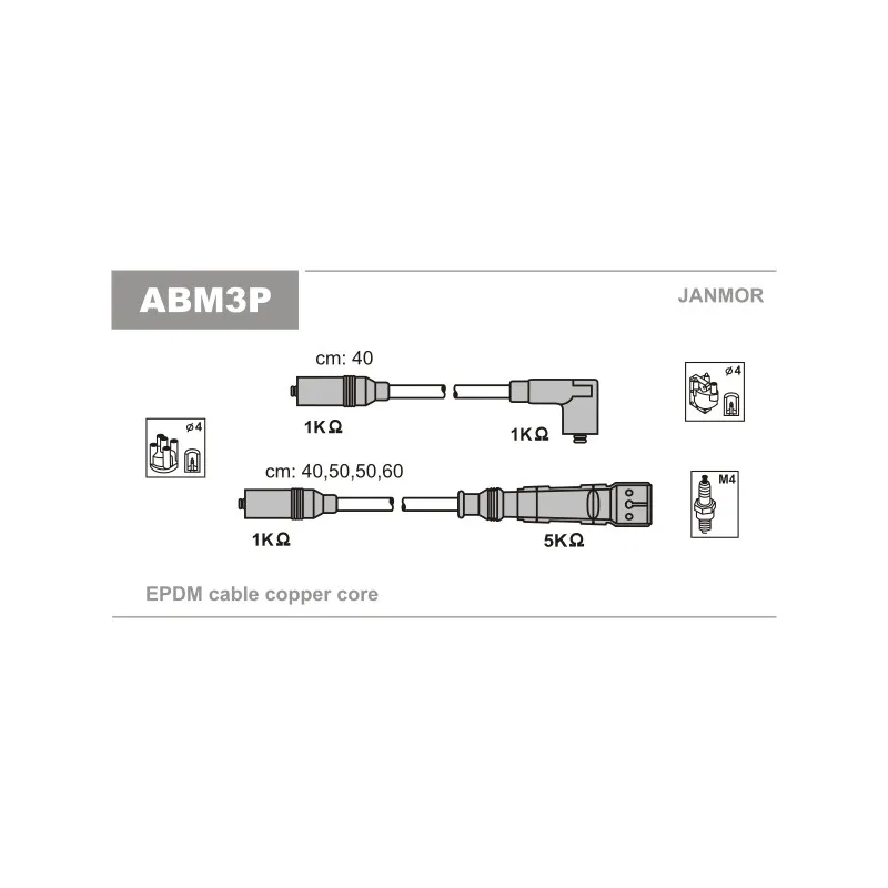 Kit de câbles d'allumage JANMOR ABM3P