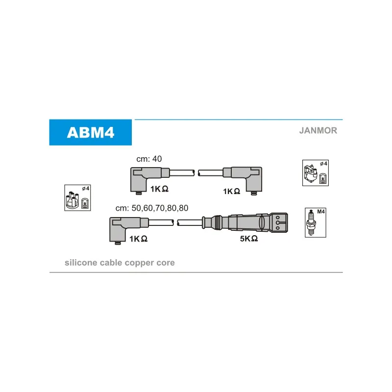 Kit de câbles d'allumage JANMOR ABM4