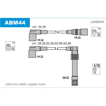 Kit de câbles d'allumage JANMOR ABM44