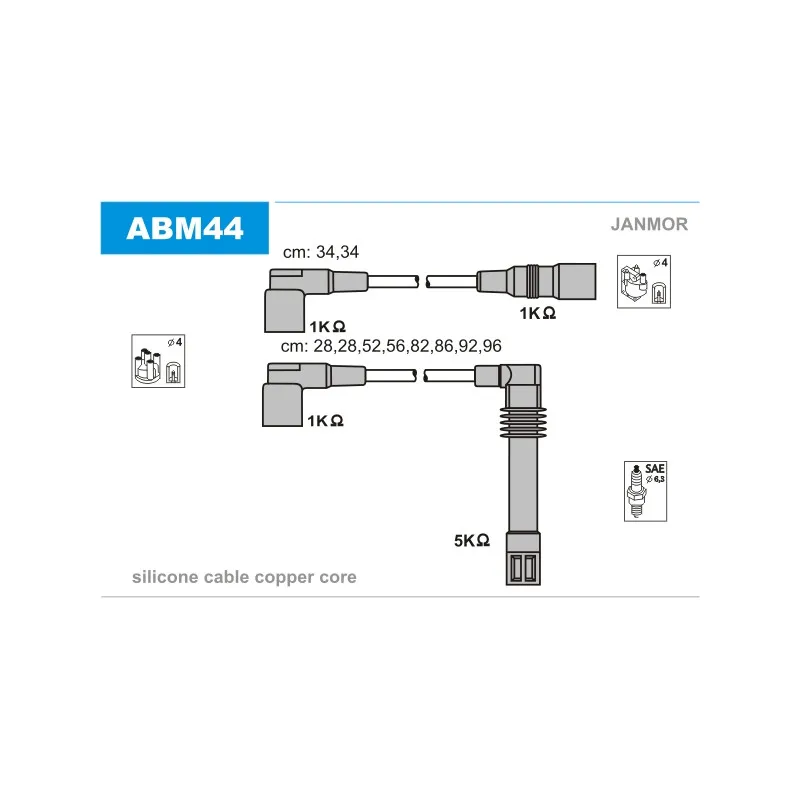 Kit de câbles d'allumage JANMOR ABM44