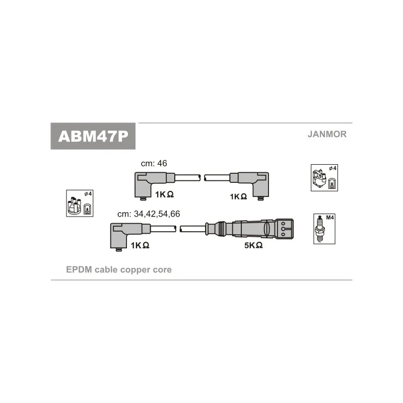Kit de câbles d'allumage JANMOR ABM47P