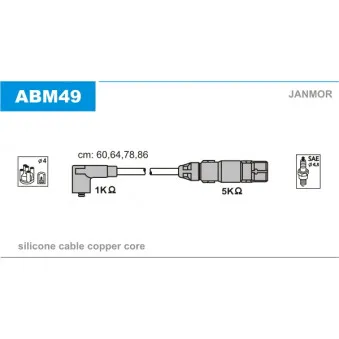 Kit de câbles d'allumage JANMOR ABM49