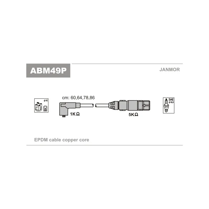Kit de câbles d'allumage JANMOR ABM49P