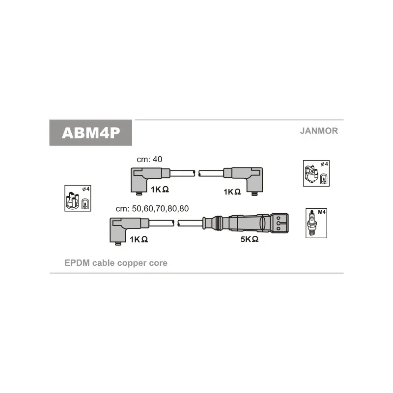 Kit de câbles d'allumage JANMOR ABM4P