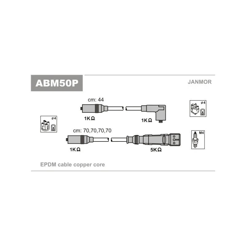 Kit de câbles d'allumage JANMOR ABM50P