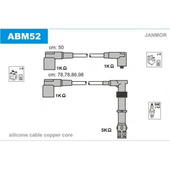 Kit de câbles d'allumage JANMOR ABM52