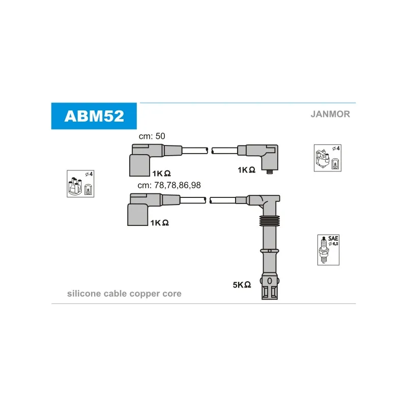 Kit de câbles d'allumage JANMOR ABM52