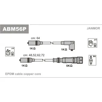 Kit de câbles d'allumage JANMOR ABM56P