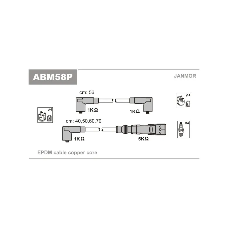 Kit de câbles d'allumage JANMOR ABM58P