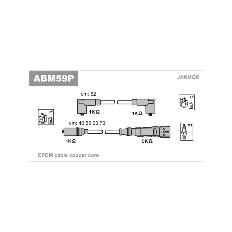 Kit de câbles d'allumage JANMOR ABM59P