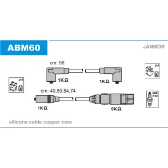 Kit de câbles d'allumage JANMOR ABM60