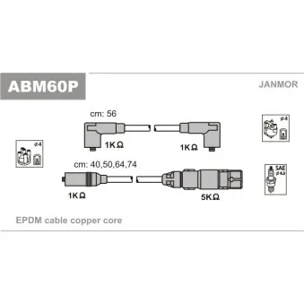 Kit de câbles d'allumage JANMOR ABM60P