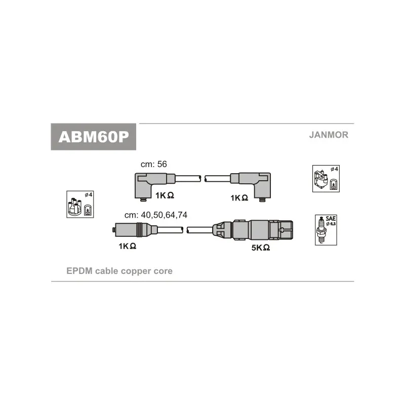 Kit de câbles d'allumage JANMOR ABM60P