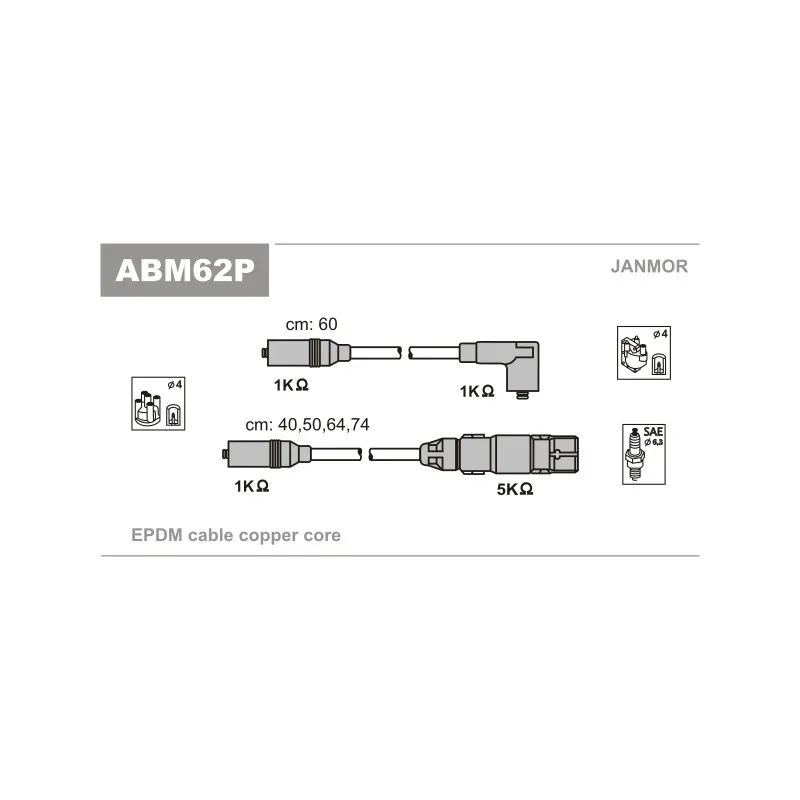 Kit de câbles d'allumage JANMOR ABM62P