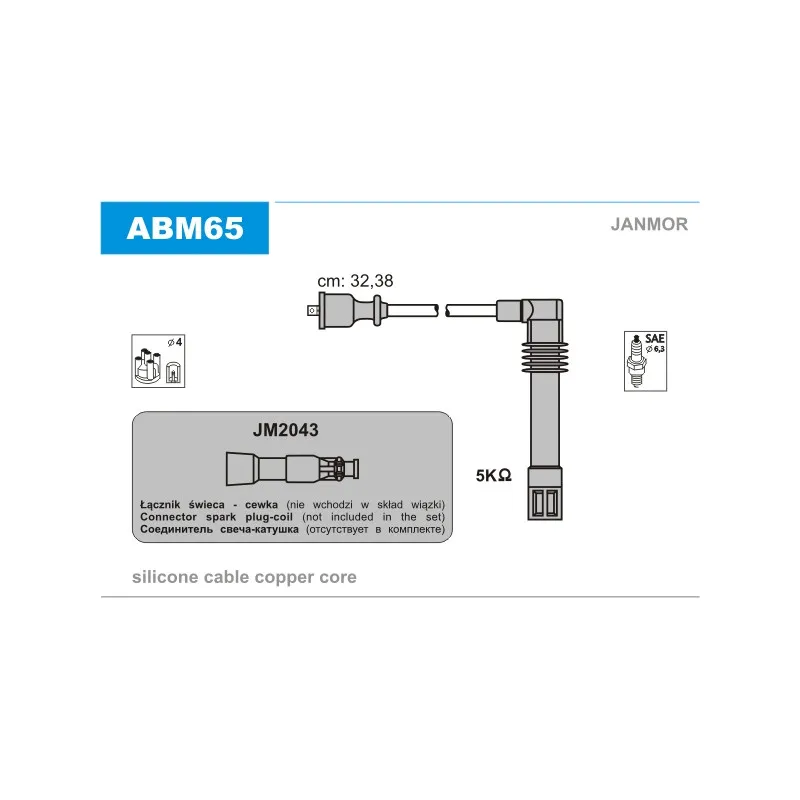Kit de câbles d'allumage JANMOR ABM65