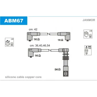 Kit de câbles d'allumage JANMOR ABM67