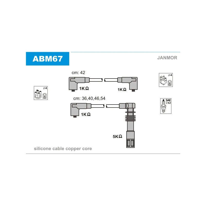 Kit de câbles d'allumage JANMOR ABM67