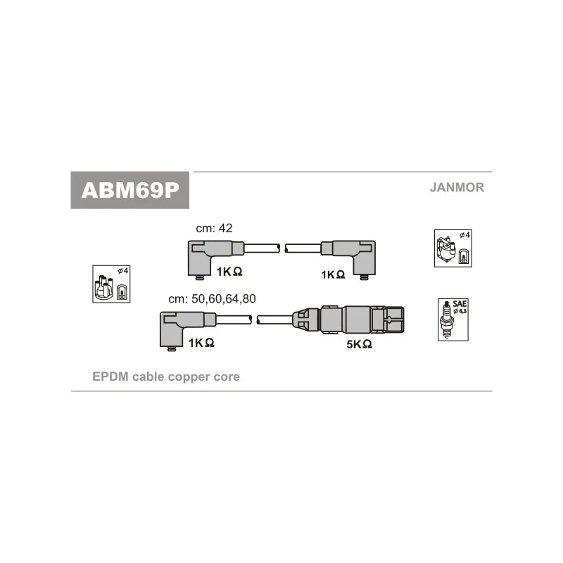 Kit de câbles d'allumage JANMOR ABM69P