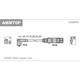 Kit de câbles d'allumage JANMOR ABM70P