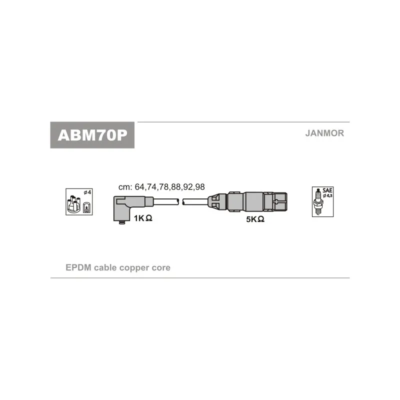 Kit de câbles d'allumage JANMOR ABM70P