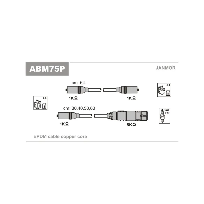Kit de câbles d'allumage JANMOR ABM75P