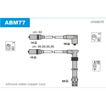 Kit de câbles d'allumage JANMOR ABM77