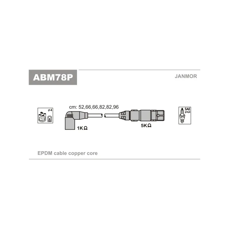 Kit de câbles d'allumage JANMOR ABM78P