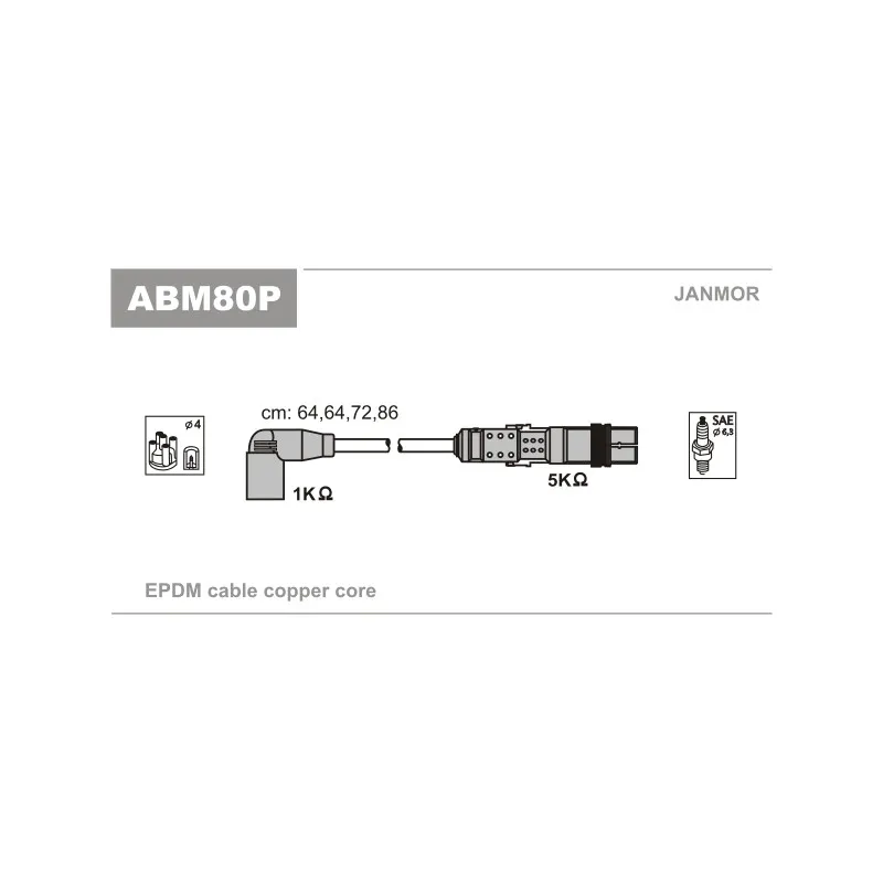 Kit de câbles d'allumage JANMOR ABM80P