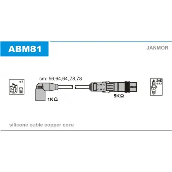 Kit de câbles d'allumage JANMOR ABM81