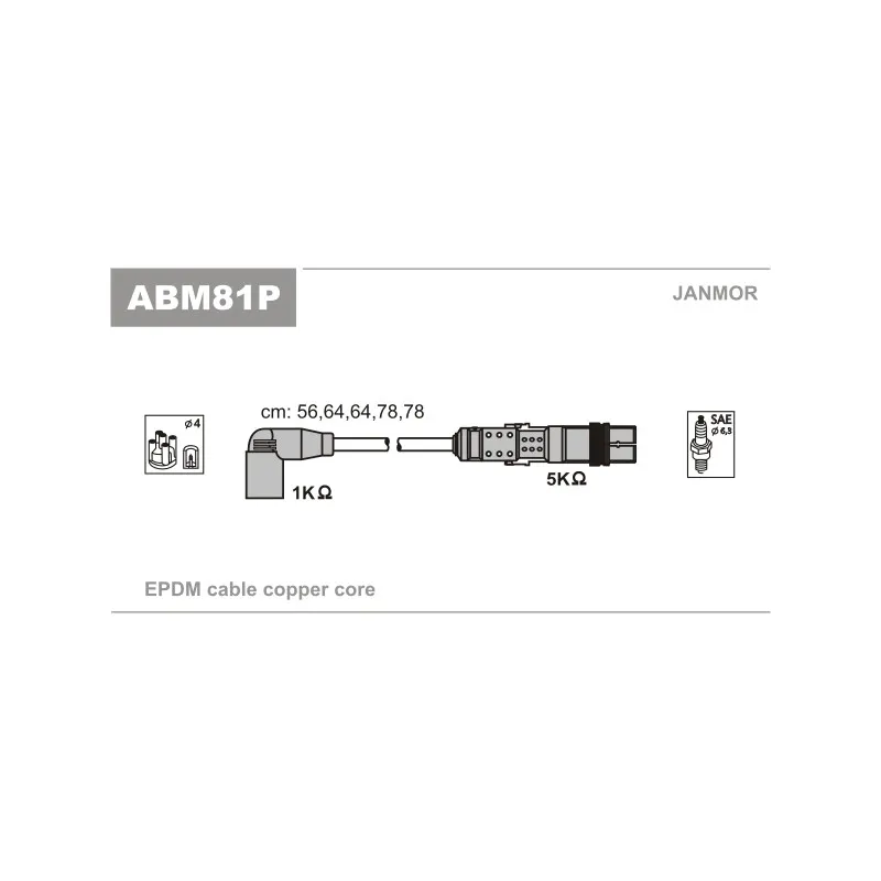Kit de câbles d'allumage JANMOR ABM81P