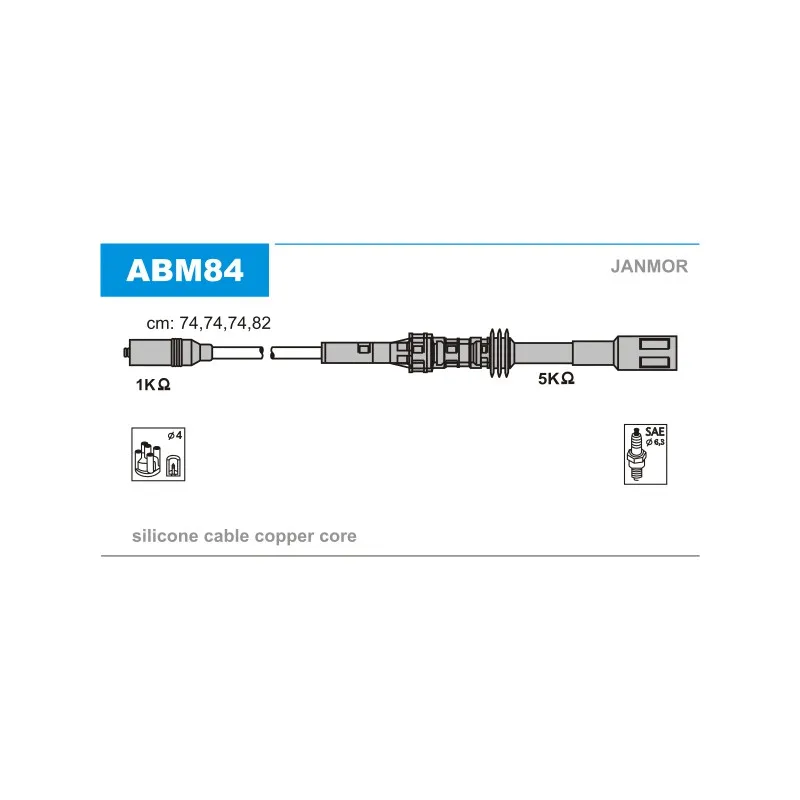 Kit de câbles d'allumage JANMOR ABM84