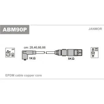 Kit de câbles d'allumage JANMOR ABM90P