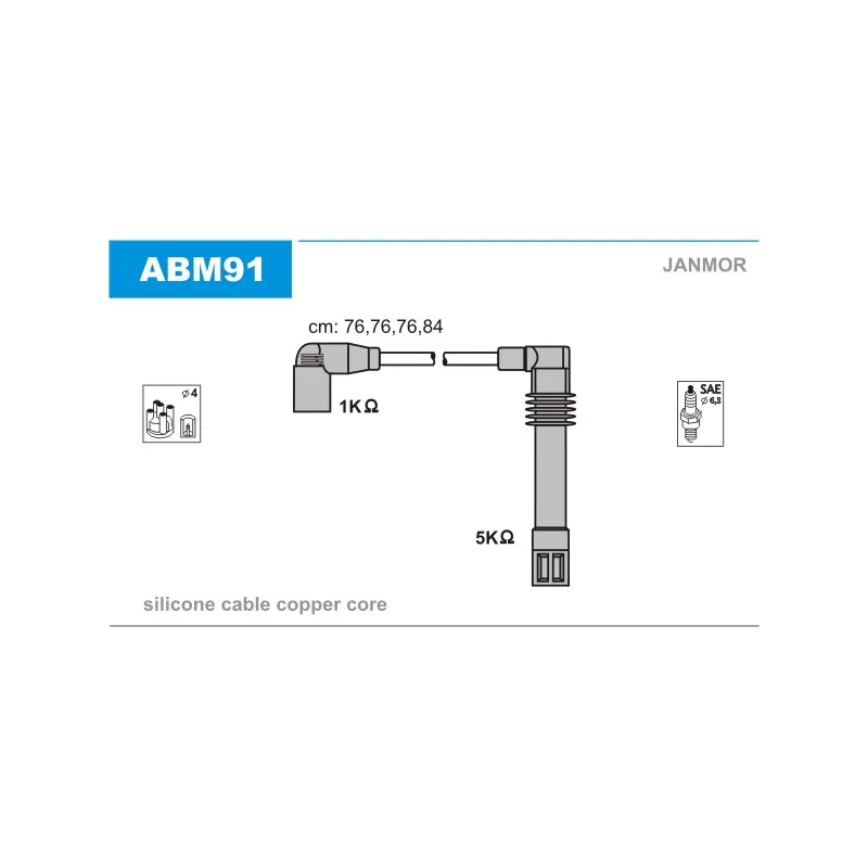 Kit de câbles d'allumage JANMOR ABM91