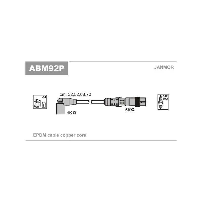 Kit de câbles d'allumage JANMOR ABM92P